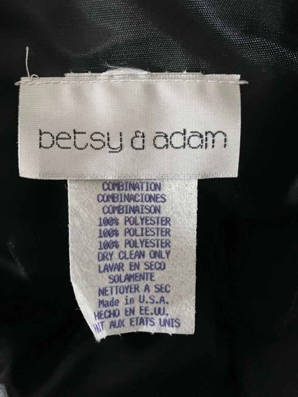 Vintage 80s Betsy & Adam Black Halter Cocktail Dress Ivory Collar Size 24w - Picture 5 of 5